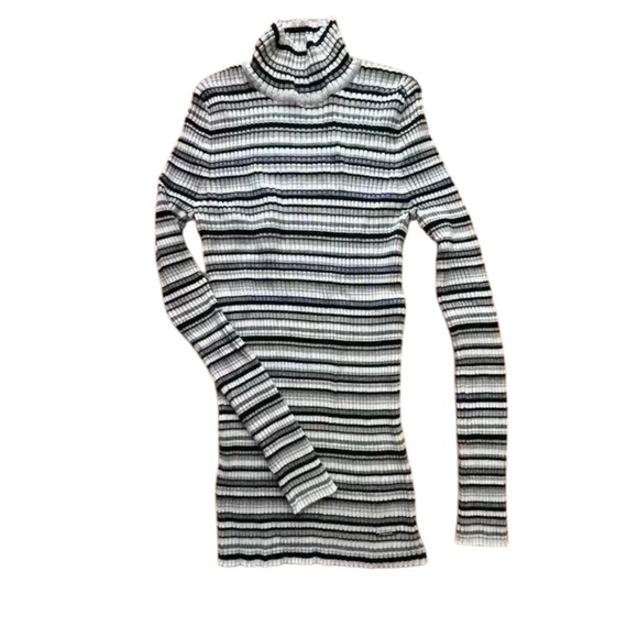 Women's Striped Turtleneck Sweater Mini Dress Size XS l Cozy Cozycore - Picture 1 of 8